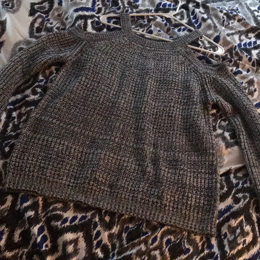 Cold shoulder sweater